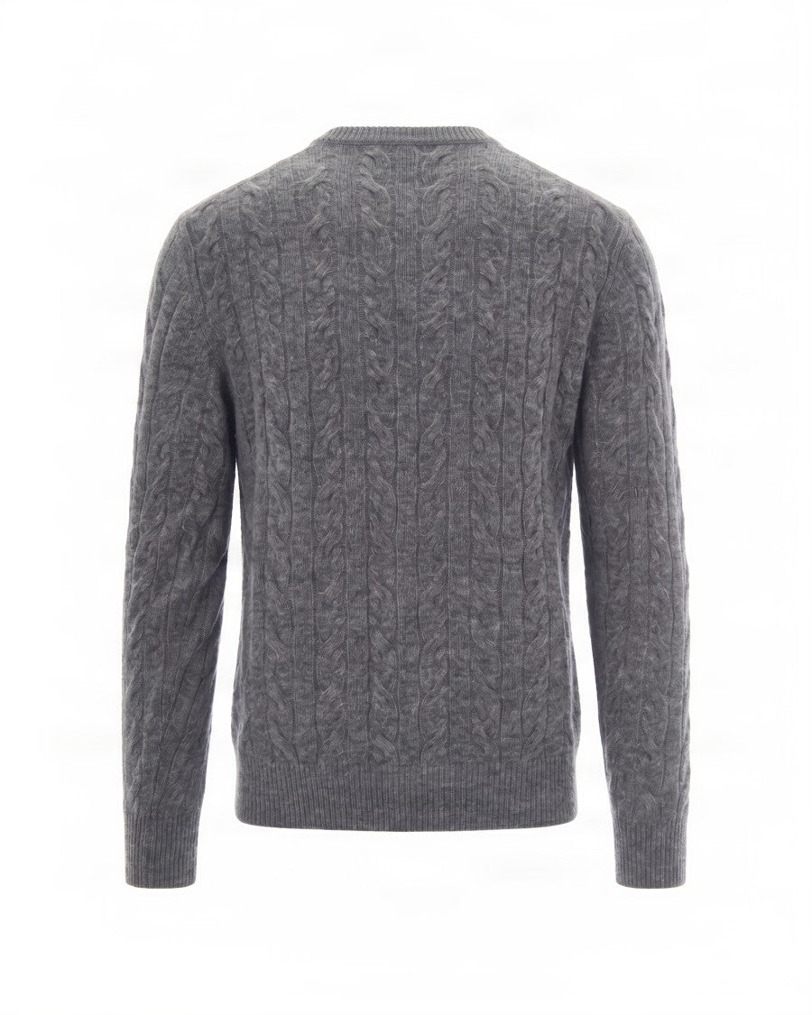 Ballantyne Charcoal Cable Knit Wool-Blend Sweater