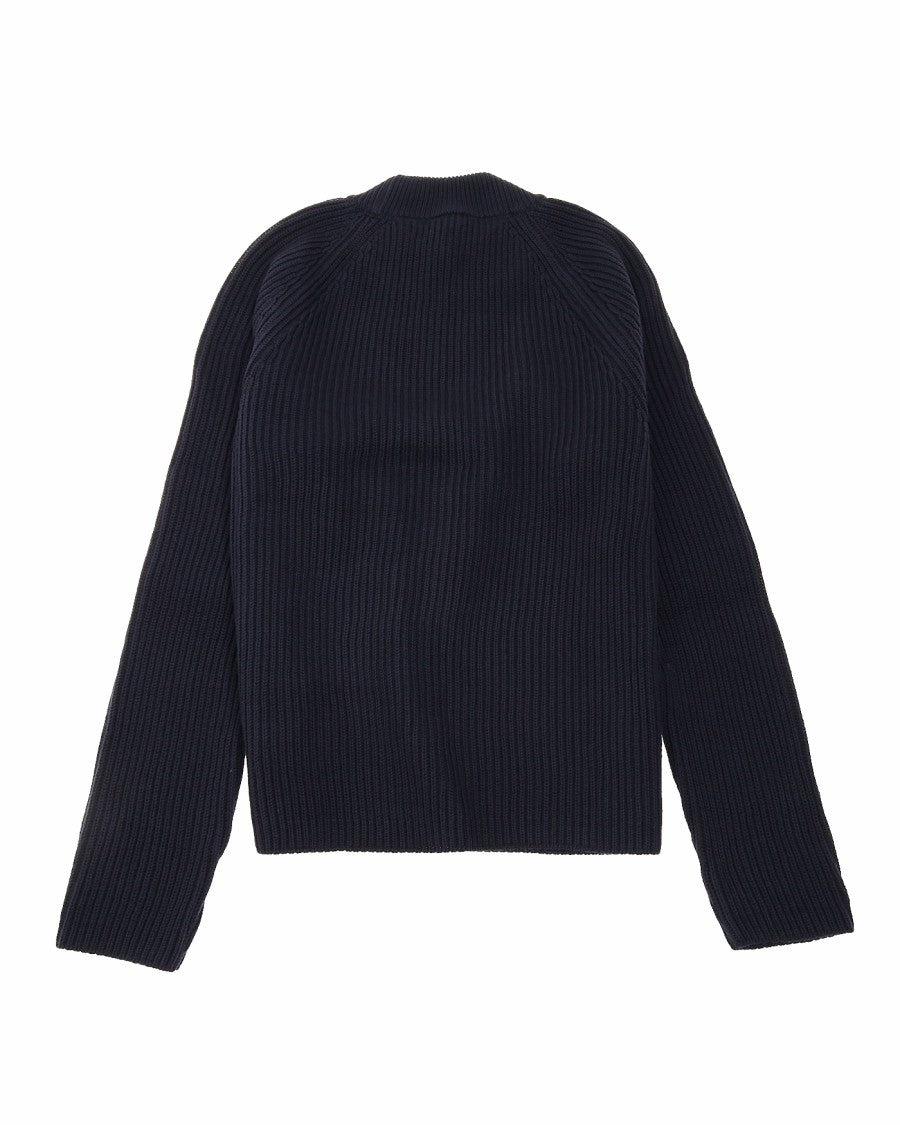 Ami Ribbed Knit Sweater With Crew Neck