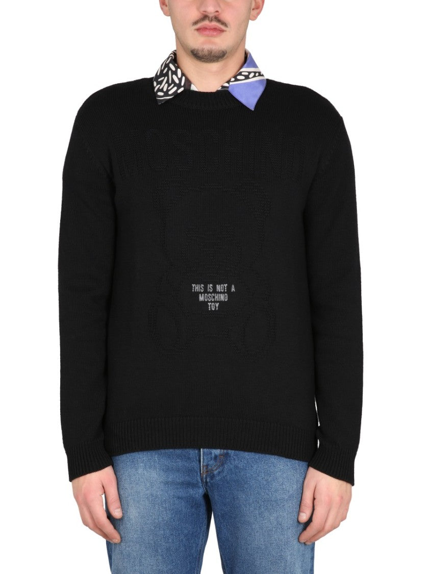 Moschino Cross-Neck Cotton Sweater