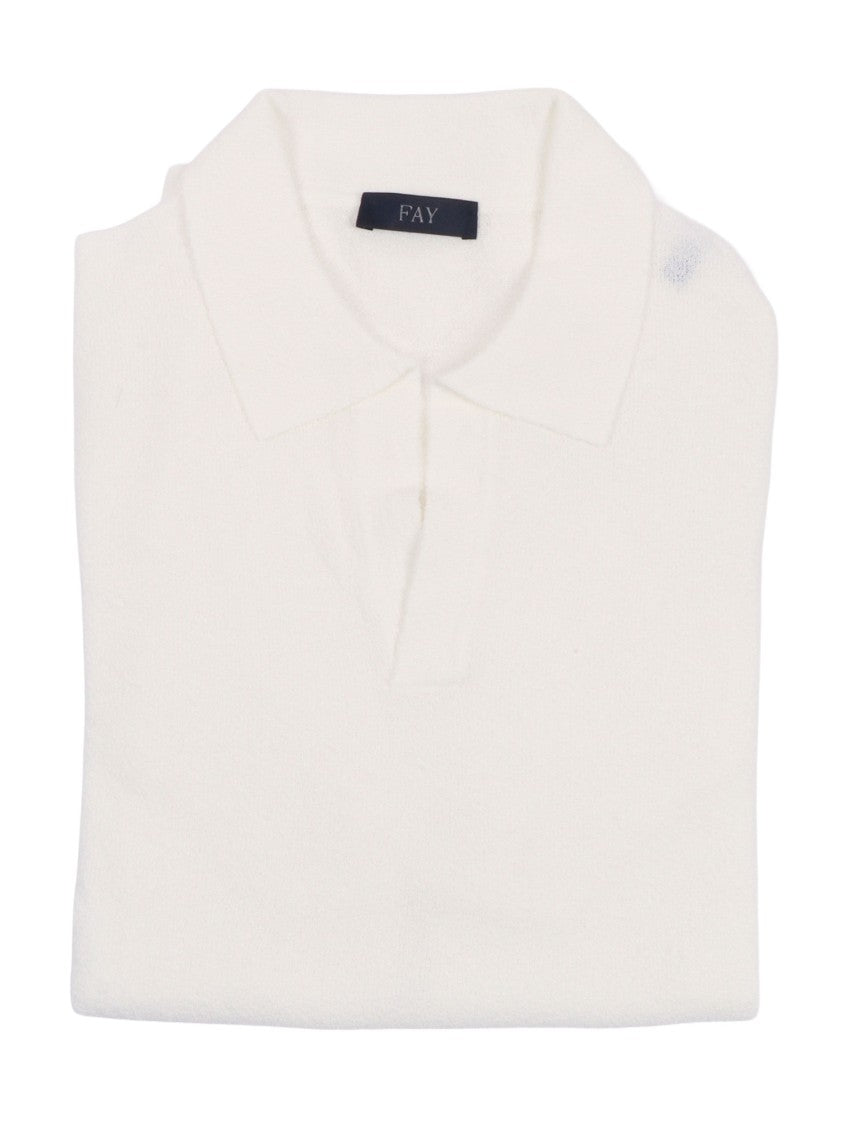 Fay White Pimpy Maglia Spugna Polo Shirt