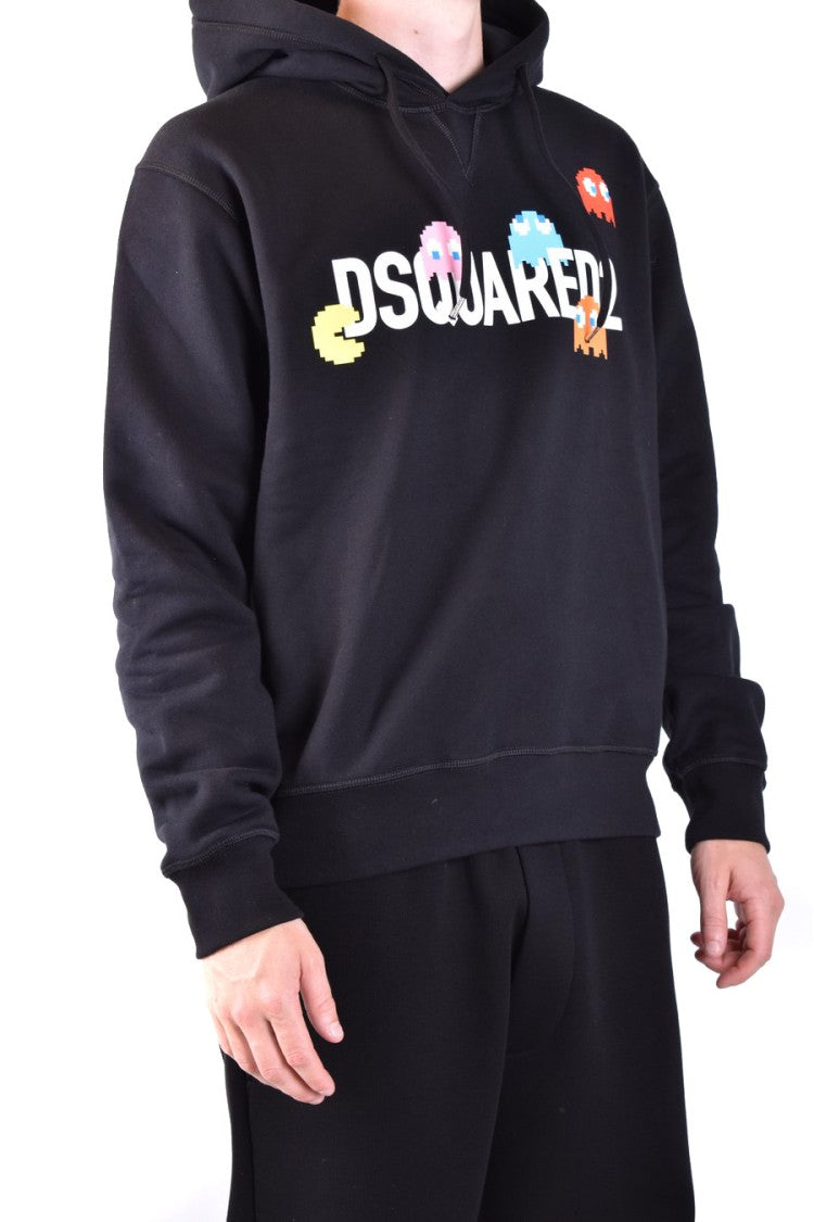 Dsquared2 Black Cotton Hoodie