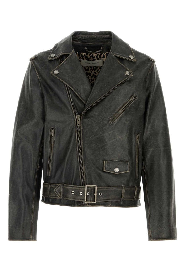 Golden Goose Slate Leather Jacket