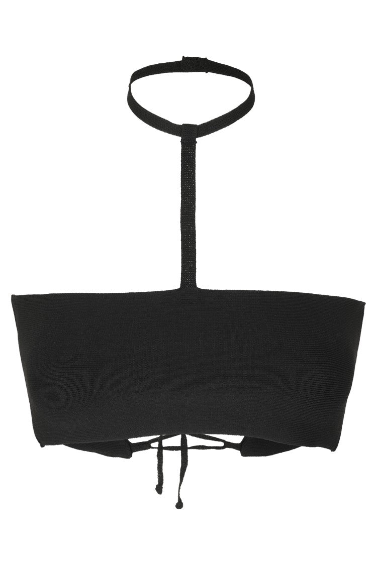 Andreâdamo Strapless Black Knit Mini Top