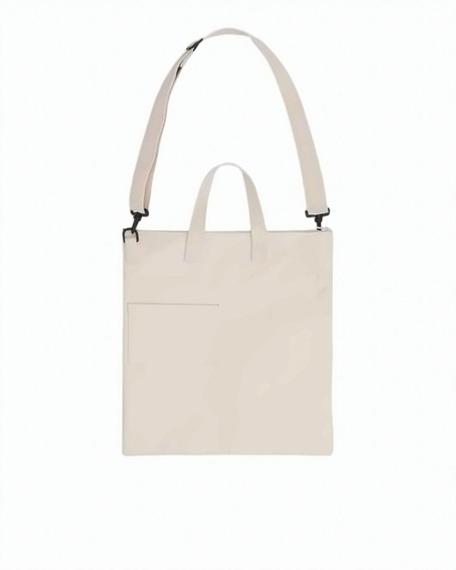 Comme Des Garçons Rectangular Cotton Tote Bag With Dual Front Pockets