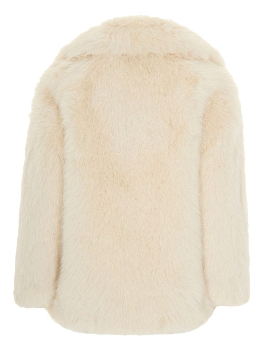 Liu Jo Plush Faux Fur Coat With Voluminous Collar