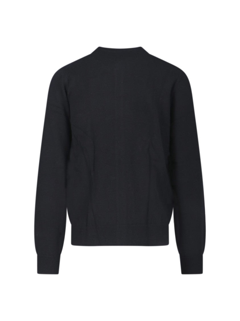 Comme Des Garçons Wool Crewneck Cardigan – Black
