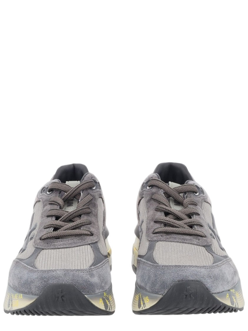 Premiata Grey Layered Suede Mesh Sneakers