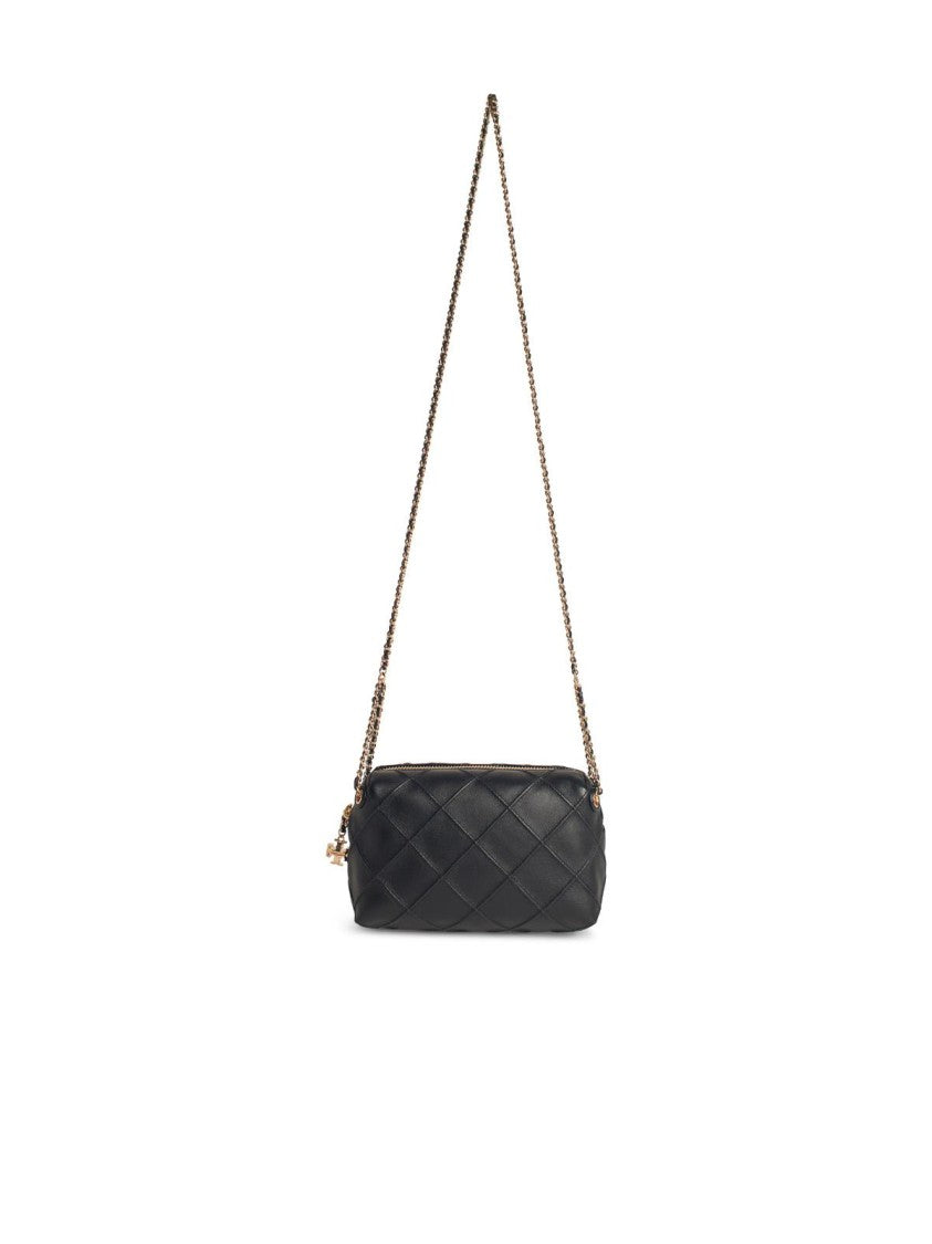 Tory Burch Fleming' Mini Black Leather Crossbody Bag