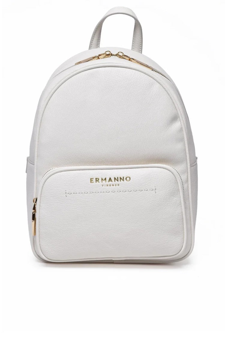 Ermanno Firenze White Polyurethane Backpack