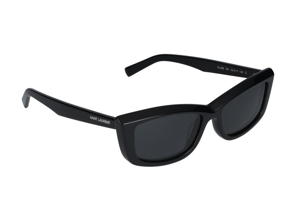 Saint Laurent Black Oversized Square Acetate Sunglasses