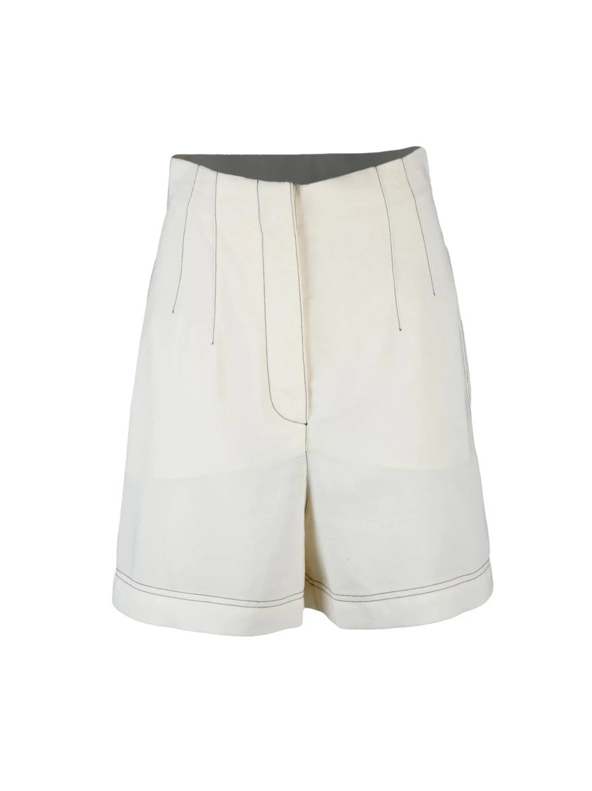 Philosophy Di Lorenzo Serafini White Polyester Cotton High-Waisted Shorts