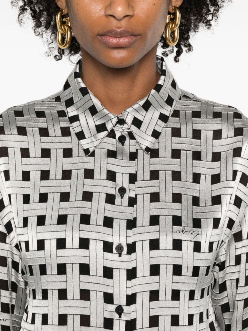 Kenzo Grey Satin Finish Top