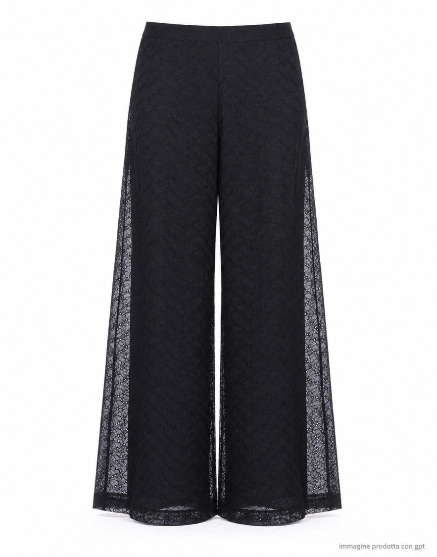 Forte Forte Black Flared Broderie Anglaise Cotton Trousers