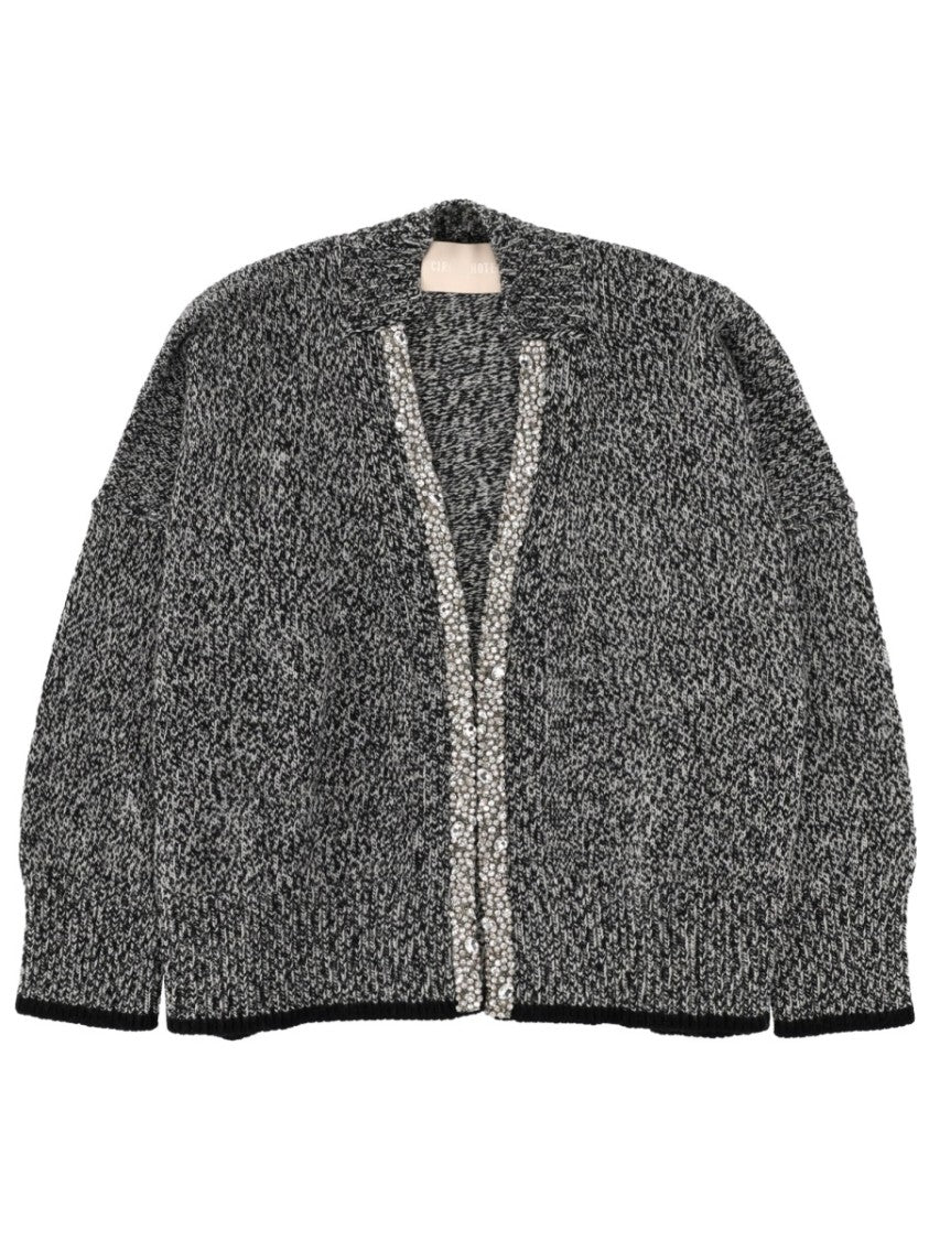 Circus Hotel Grey Mouline Knit Cashmere Cardigan