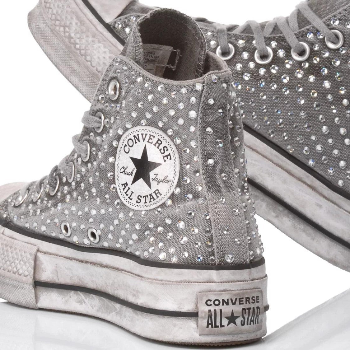 Converse High-Top Platform Sneakers With Swarovski Embellishments