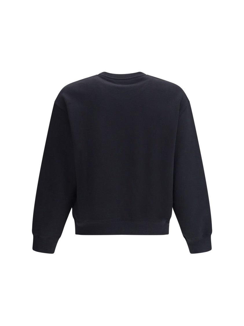 Maison Kitsuné Handwritten Logo Black Cotton Sweatshirt