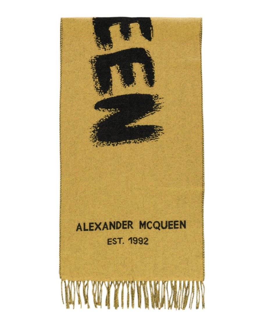 Alexander Mcqueen Graffiti Wool Scarf