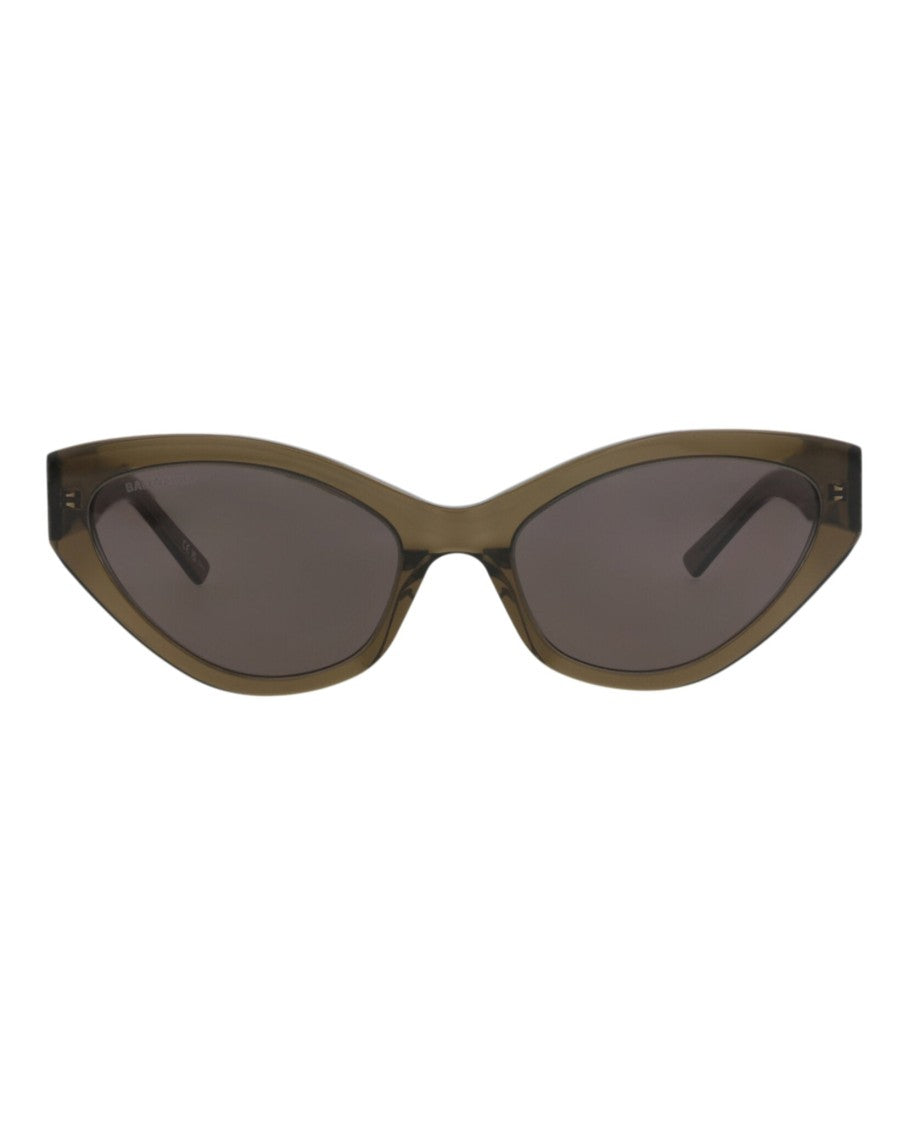 Balenciaga Cat Eye Sunglasses In Translucent Olive Recycled Acetate