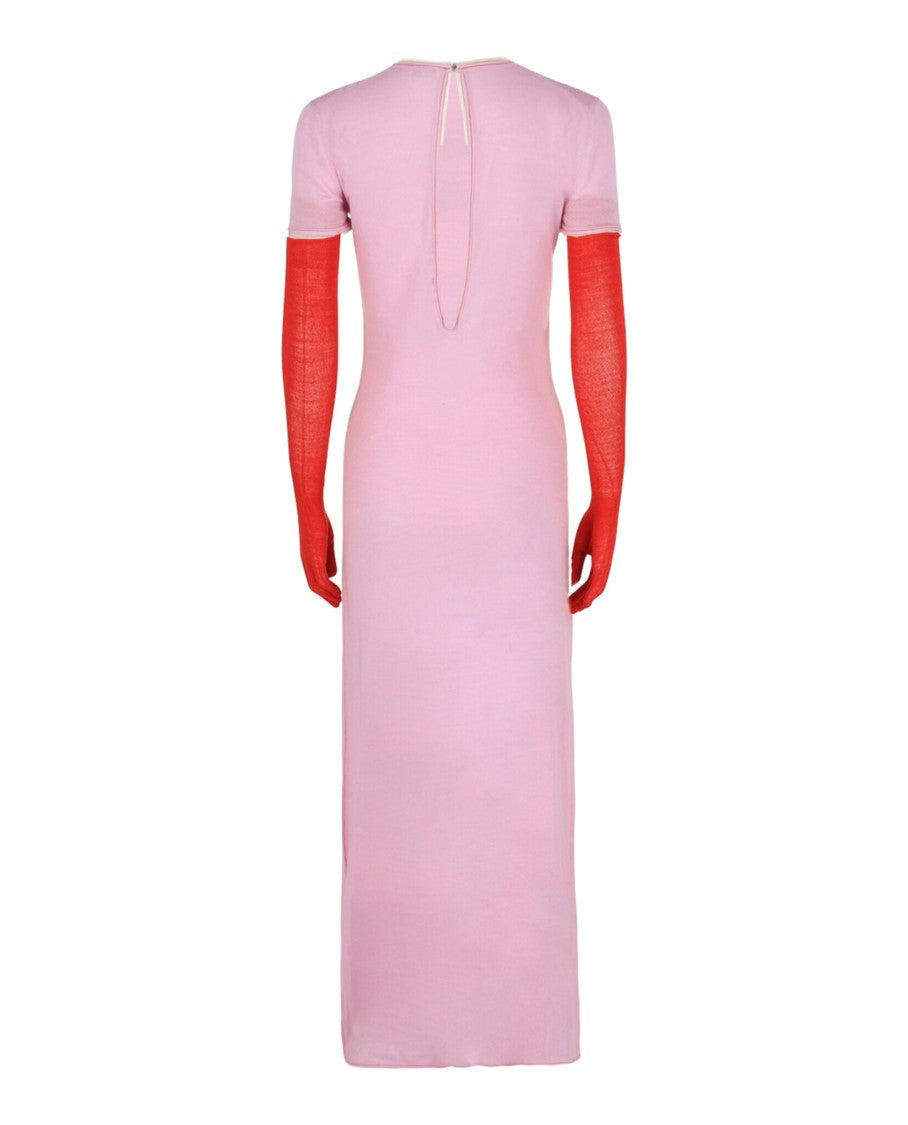 Ferragamo Contrast Trim Maxi Dress With Gloves
