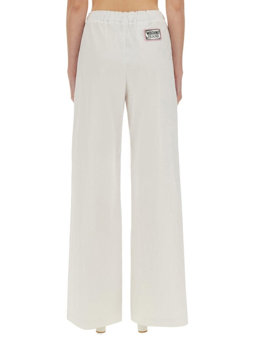 Moschino High-Waisted Drawstring Wide Leg Pants