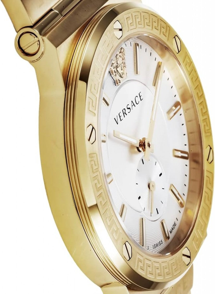 Versace Greca Logo Analog Quartz Watch With Gold-Tone Bracelet And Swiss Movement