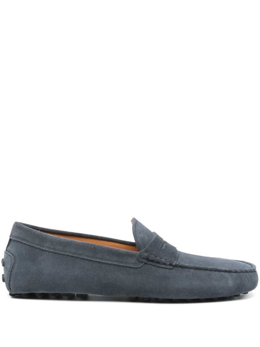 Tod's Navy Blue Penny Slot Rubber Sole Flats