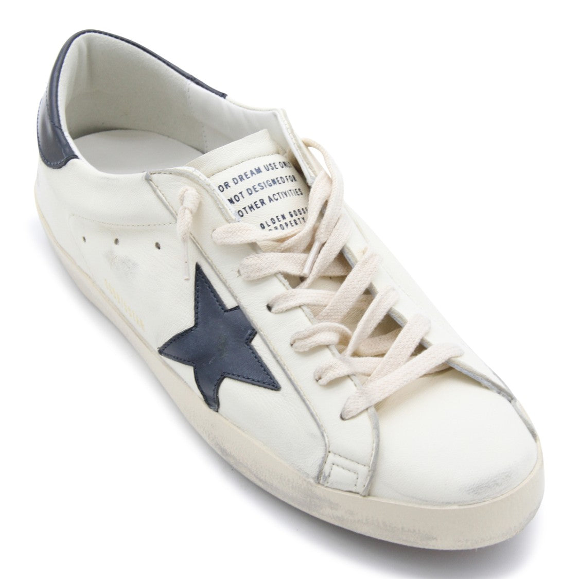 Golden Goose White And Black Leather Sneakers