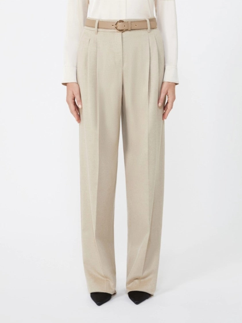 Max Mara Classic High-Waisted Wide-Leg Trousers With Matching Belt