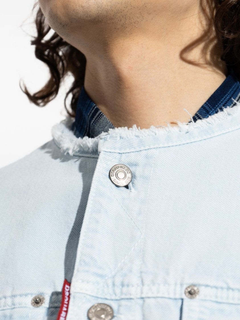 Dsquared2 Classic Minimalist Zip Front Denim Jacket