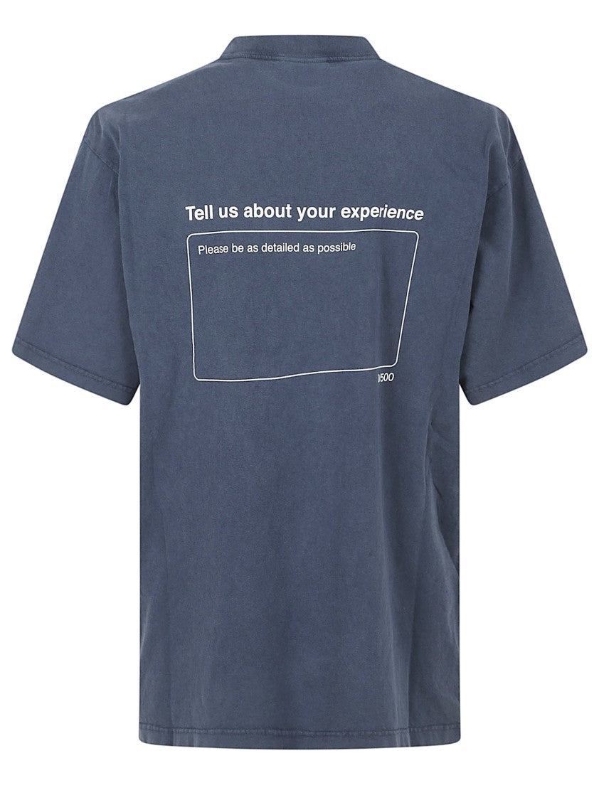 Balenciaga Washed Effect Oversized T-Shirt With Logo Prints