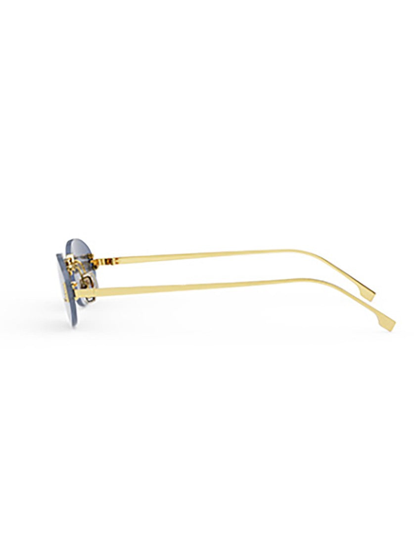 Fendi Oval-Tinted Sunglasses With Elongated Gold Temples