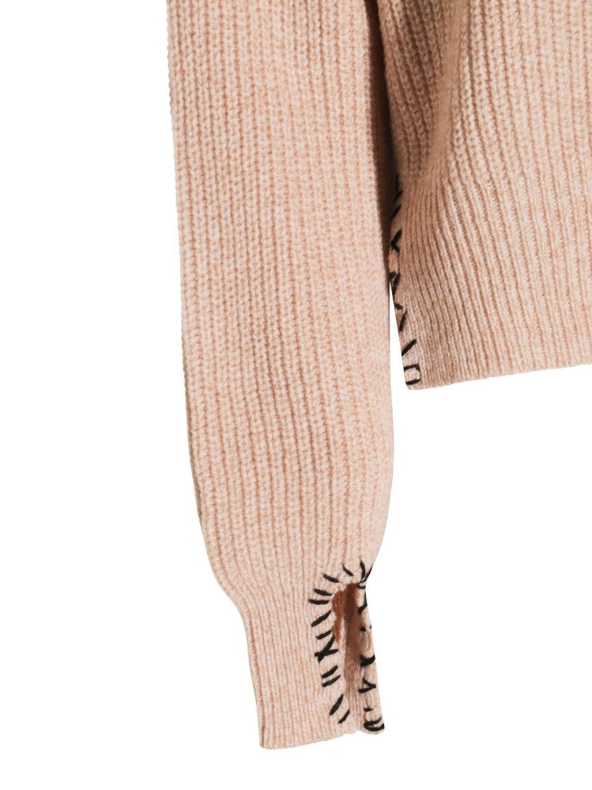 Marni Ribbed Knit Sweater With Balloon Sleeves