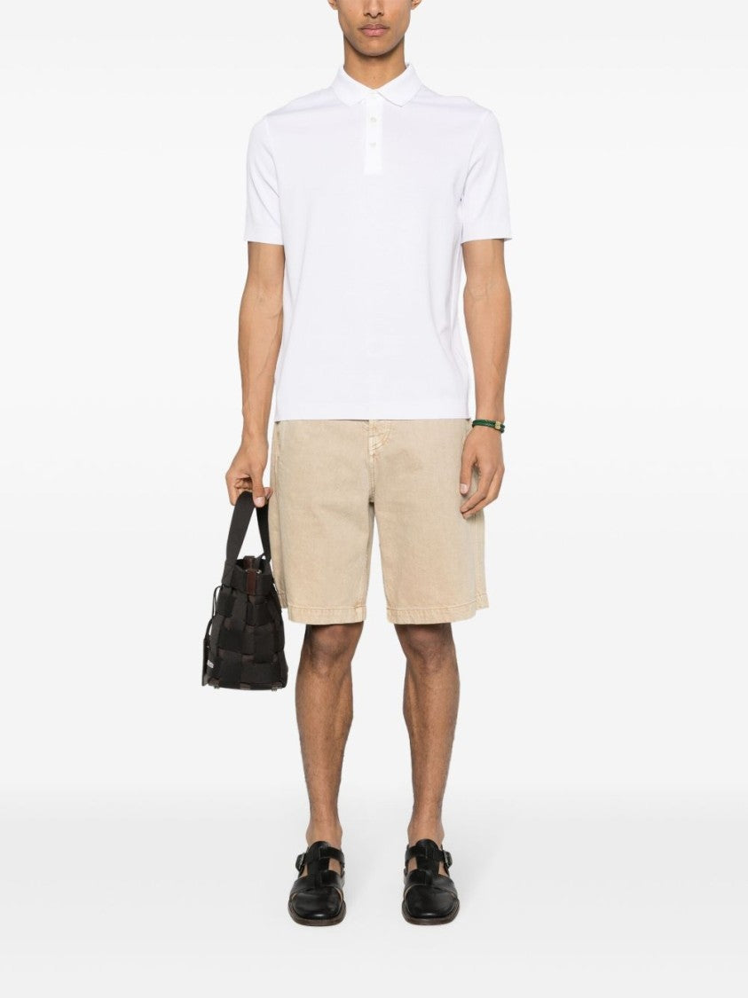 Herno White Cotton Knitted Polo Shirt