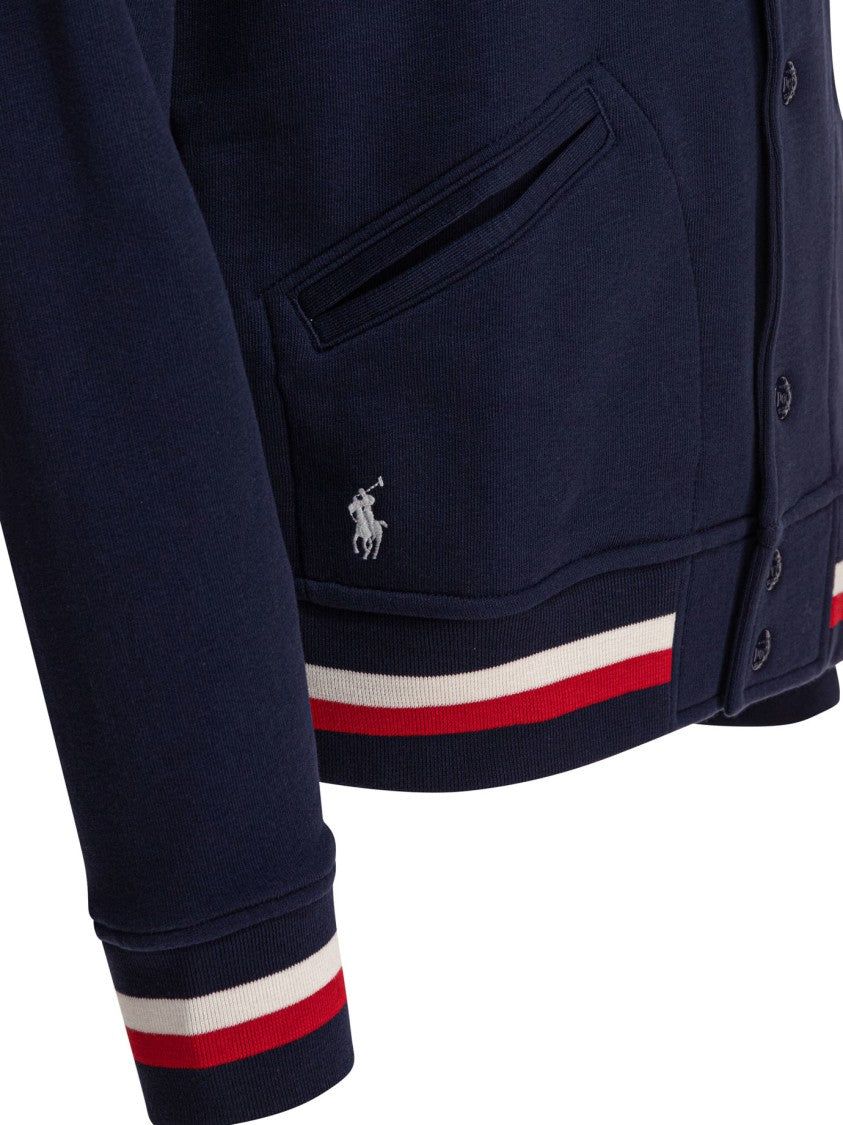 Polo Ralph Lauren Varsity-Style Casual Jacket With Striped Ribbed Accents