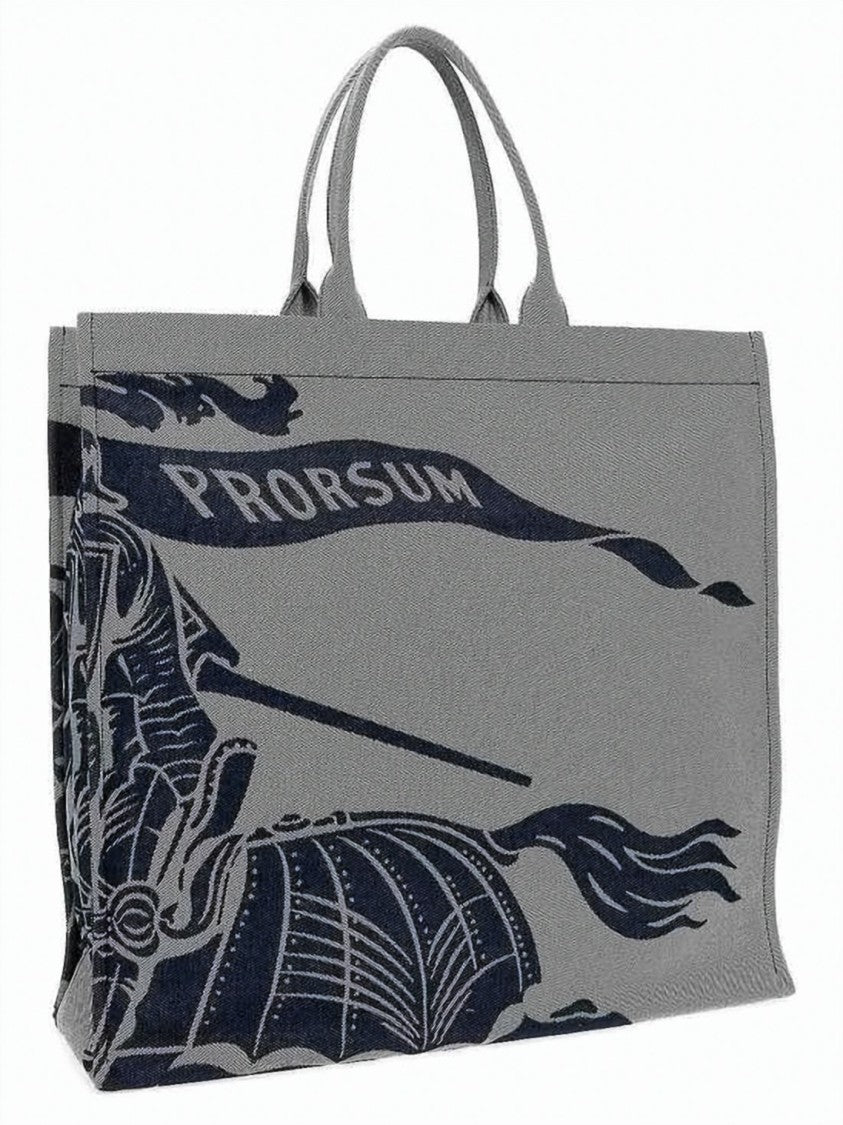 Burberry Structured Tote Bag With Graphic Knight Detail