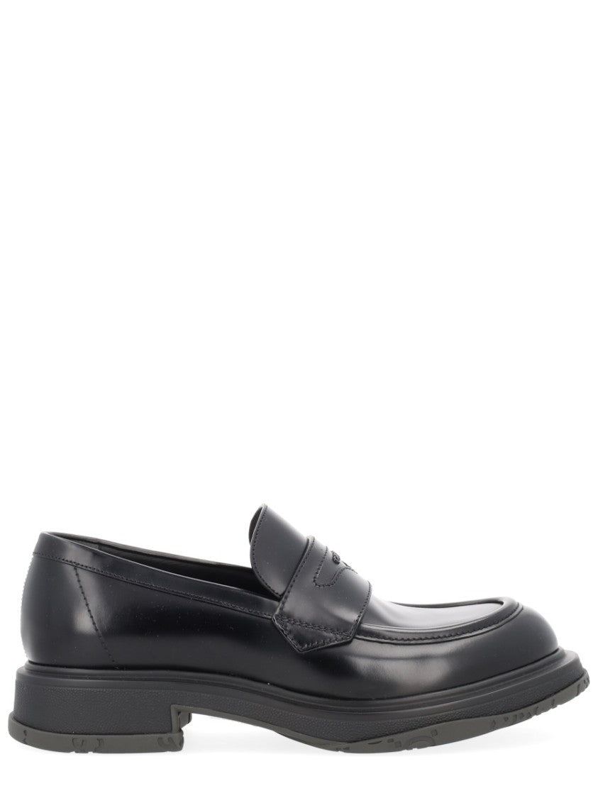 Gucci Black Leather Penny Loafers
