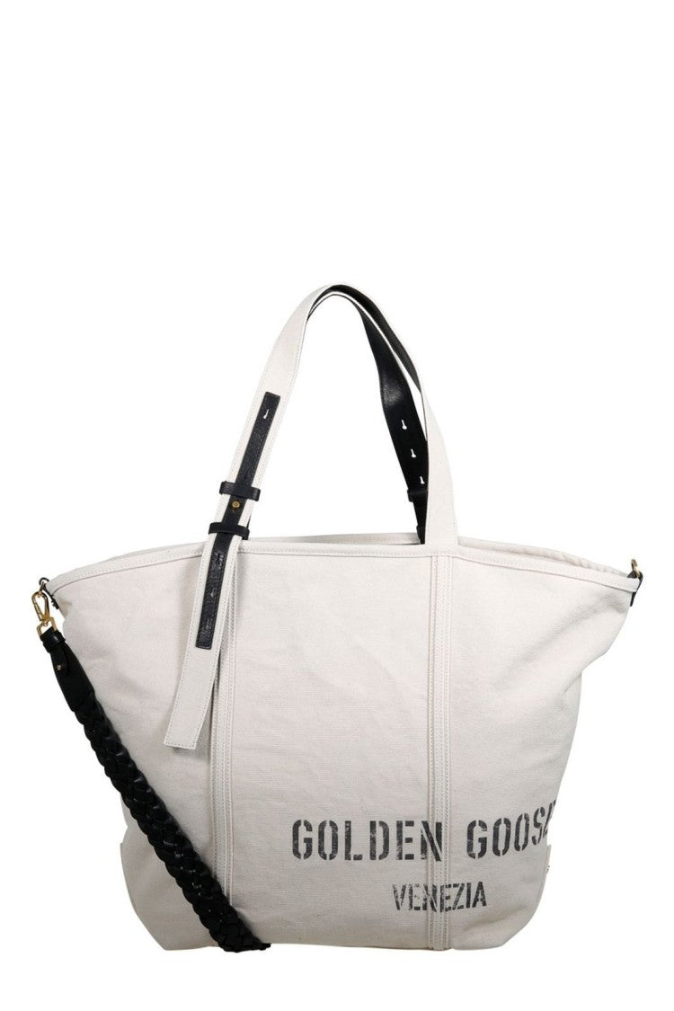 Golden Goose Structured White Handbag With Minimalist Design