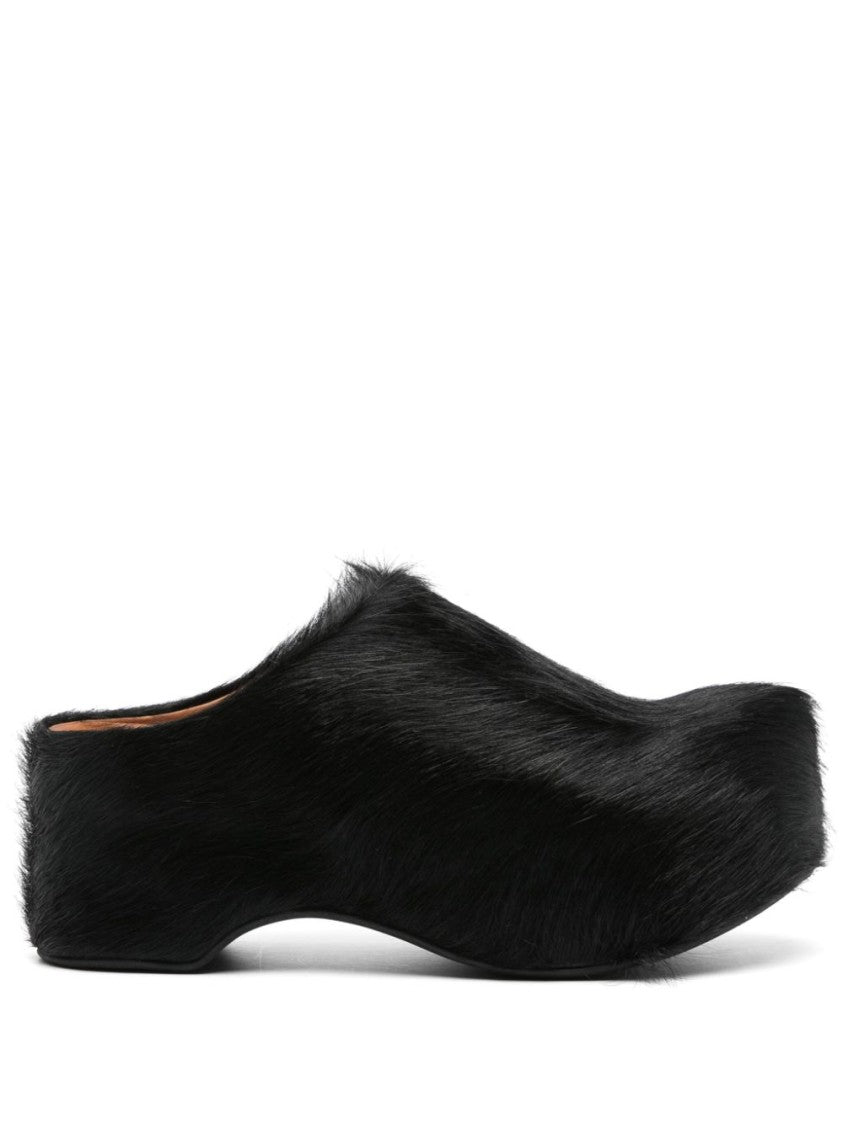 Marni Black Platform Mules