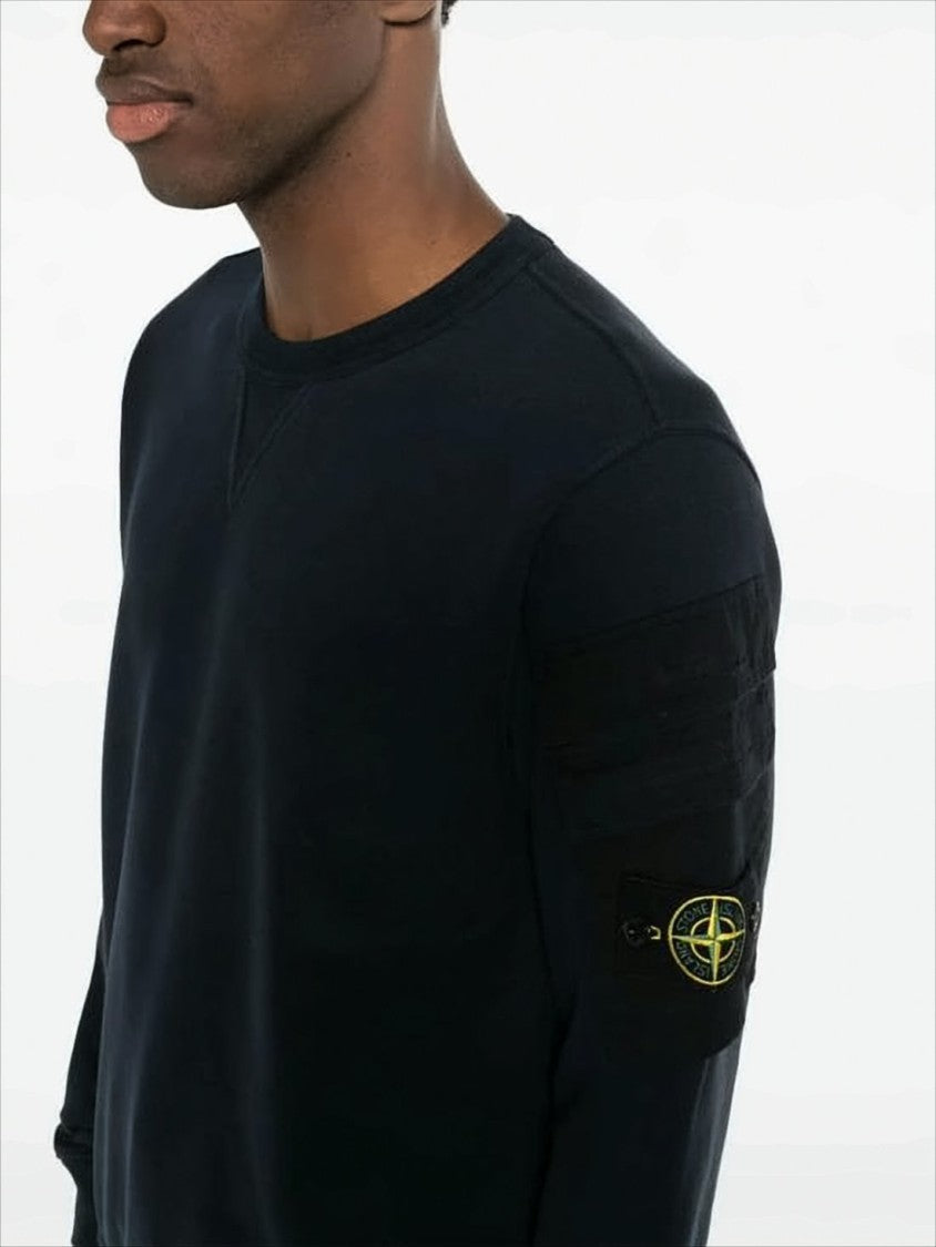 Stone Island Long-Sleeve Black Sweatshirt With Design