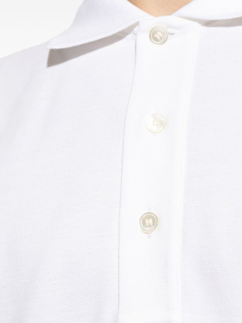 Lanvin White Button Placket Side Slit Polo