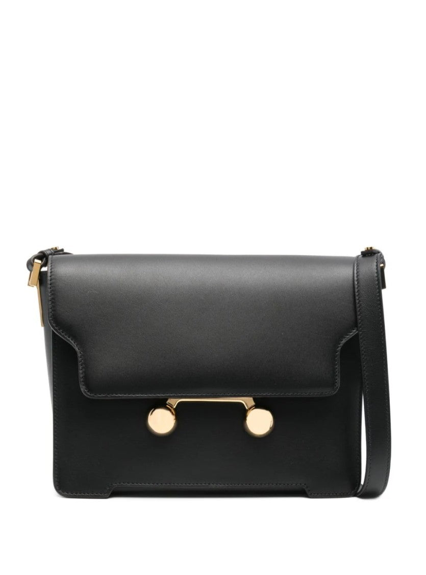 Marni Structured Black Calf Leather Shoulder Bag