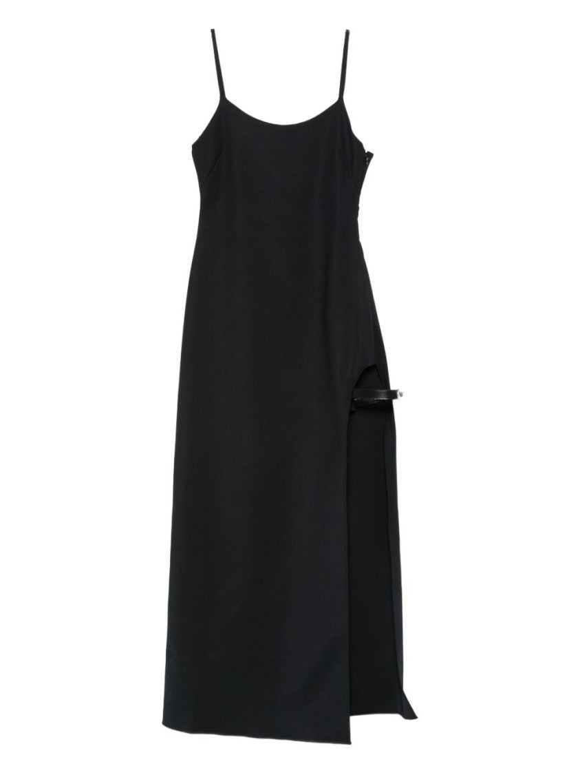 Coperni Black Midi Dress With Spaghetti Straps