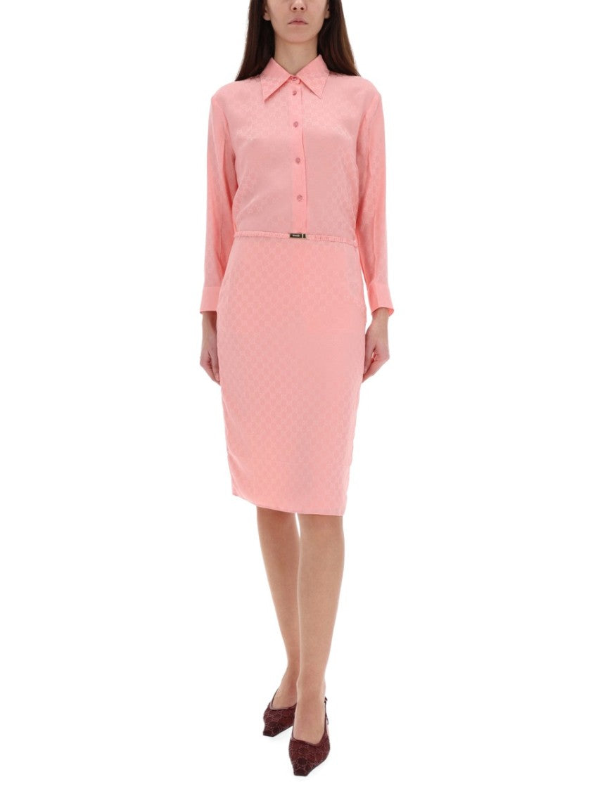 Gucci Knee-Length Silk Skirt With Subtle Tonal Pattern
