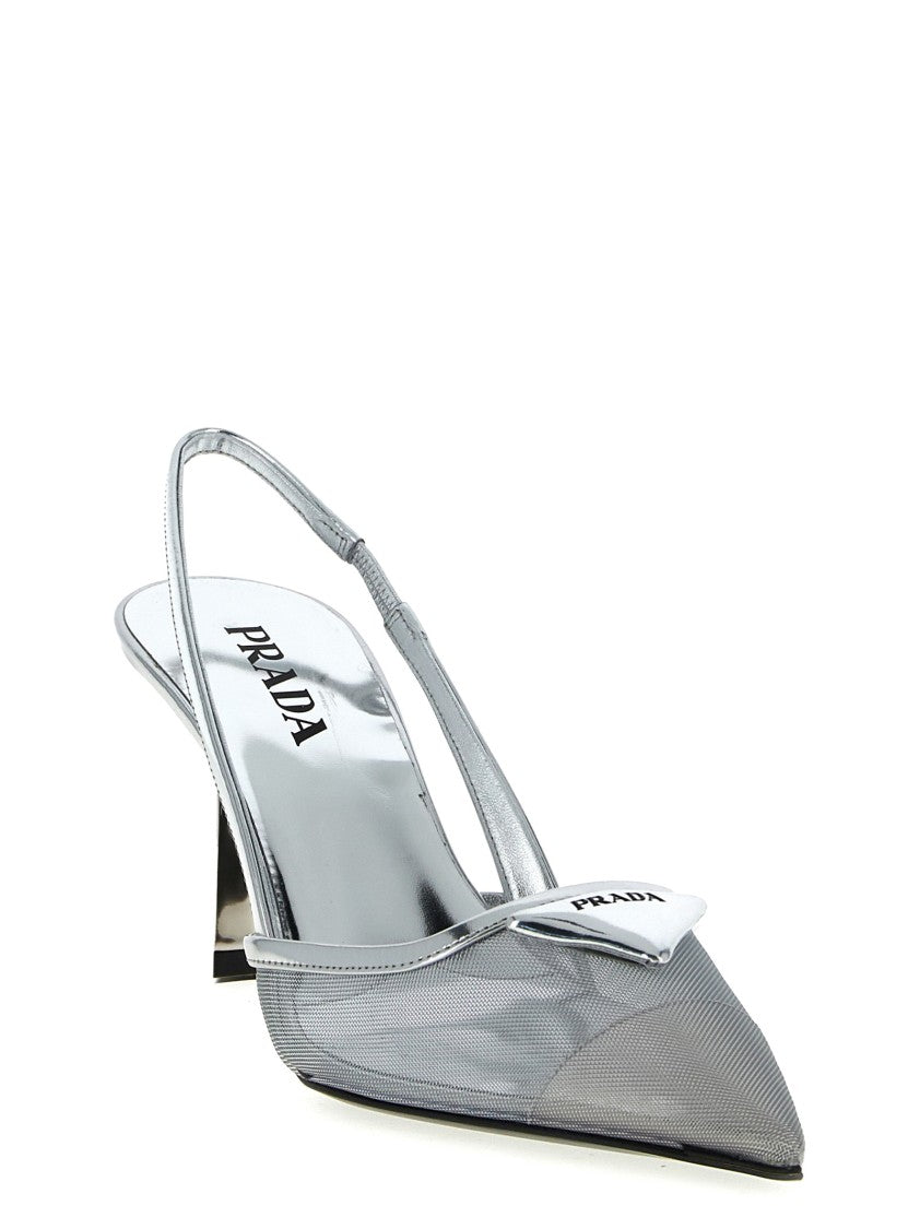Prada Triangle Logo Slingback