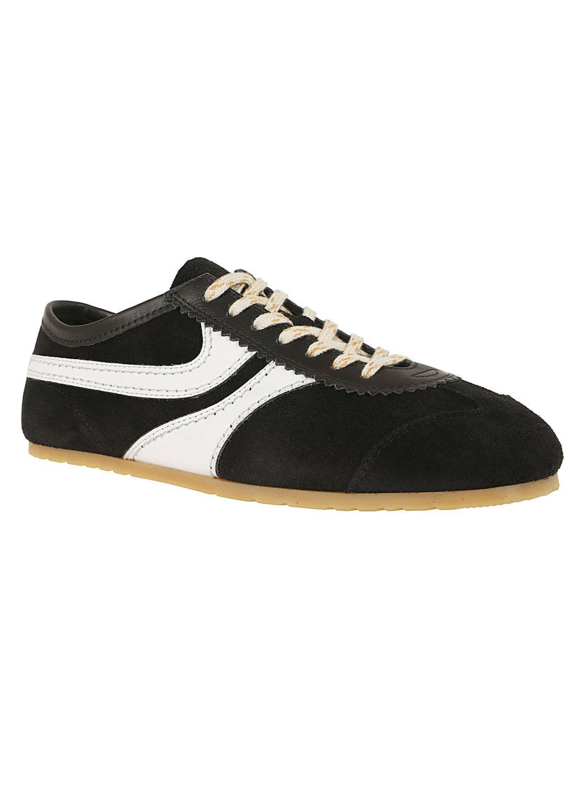 Dries Van Noten Retro-Inspired Black Suede And Leather Sneakers