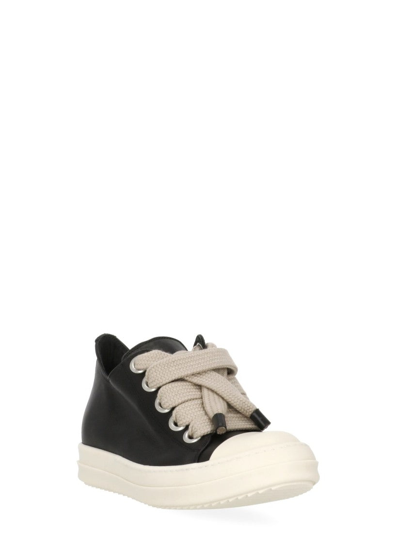 Rick Owens Black White Round Tip Sneakers