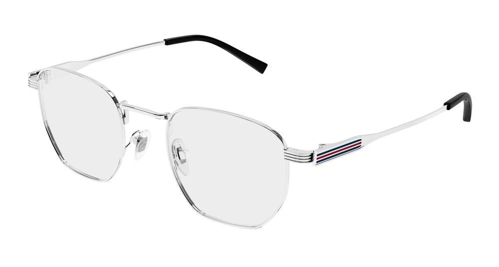 Gucci Silver Sleek Metal Eyeglasses