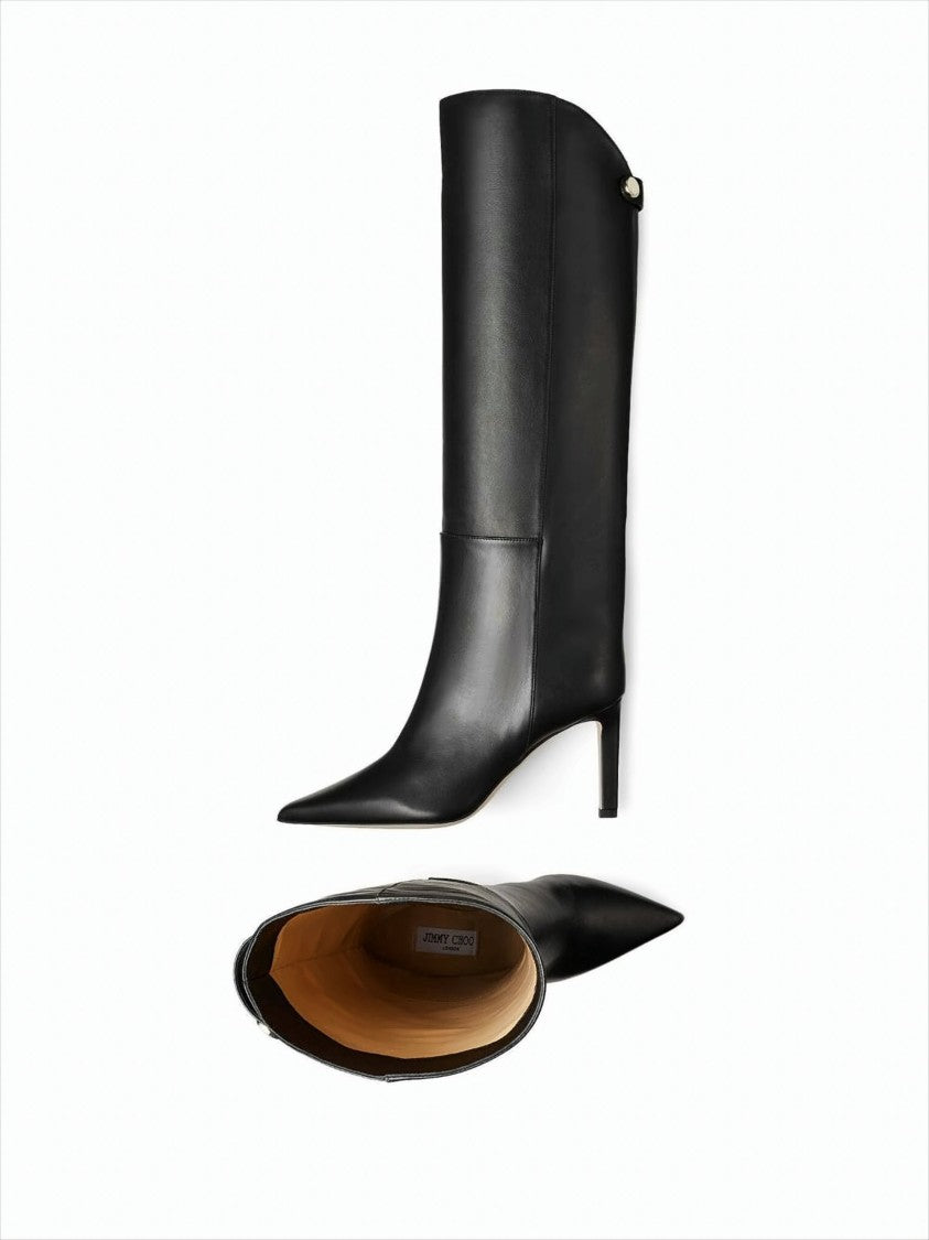 Jimmy Choo Tall Black Boots With Pointed Toe