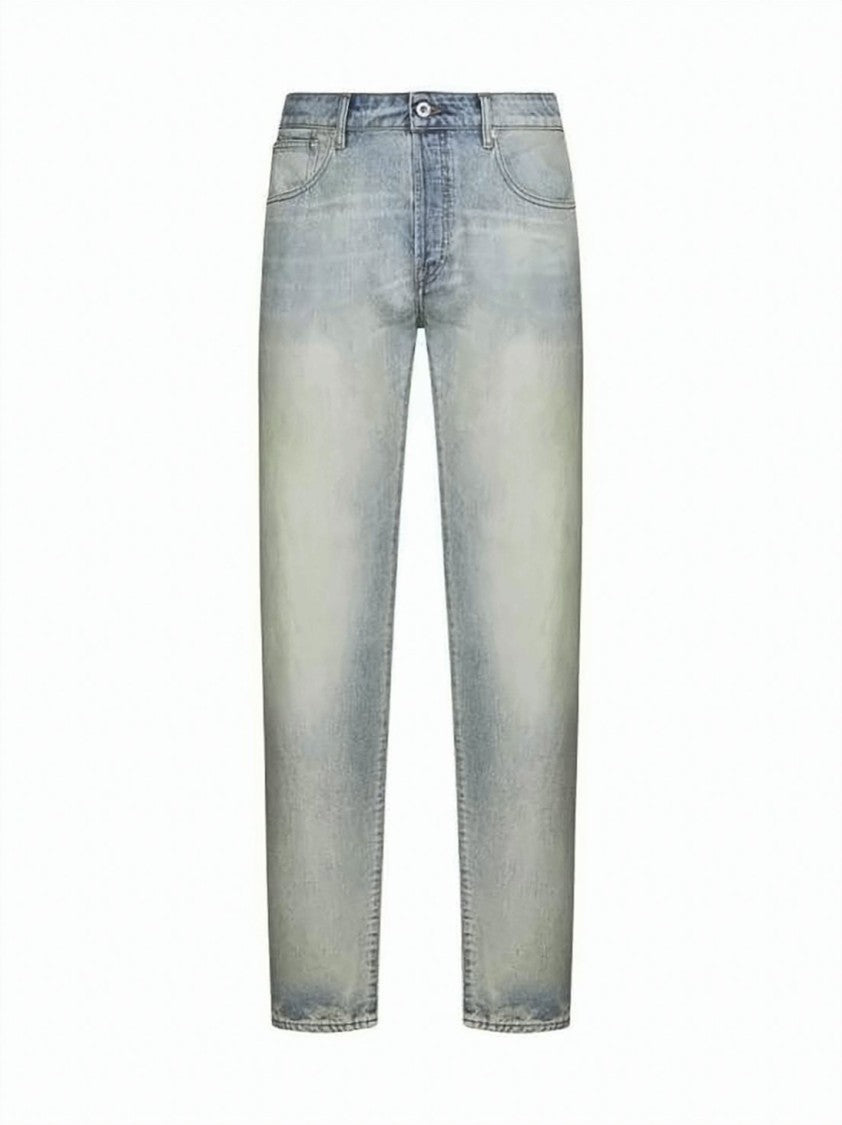 Kenzo Light Blue Relaxed Fit Denim Pants With Classic Five-Pocket Design
