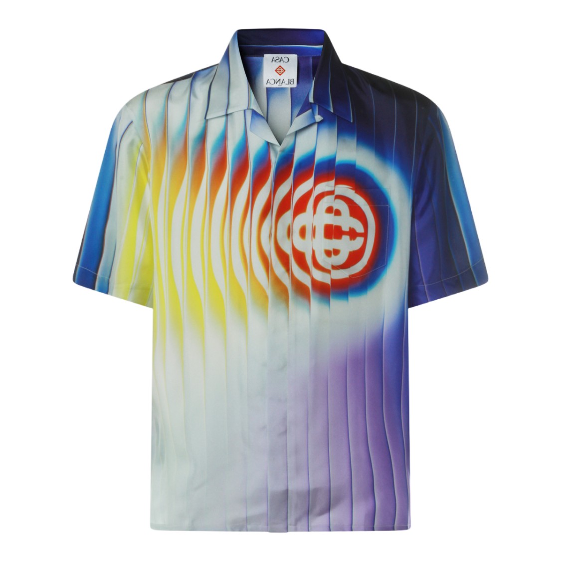 Casablanca Gradient Wave Pattern Short-Sleeve Shirt
